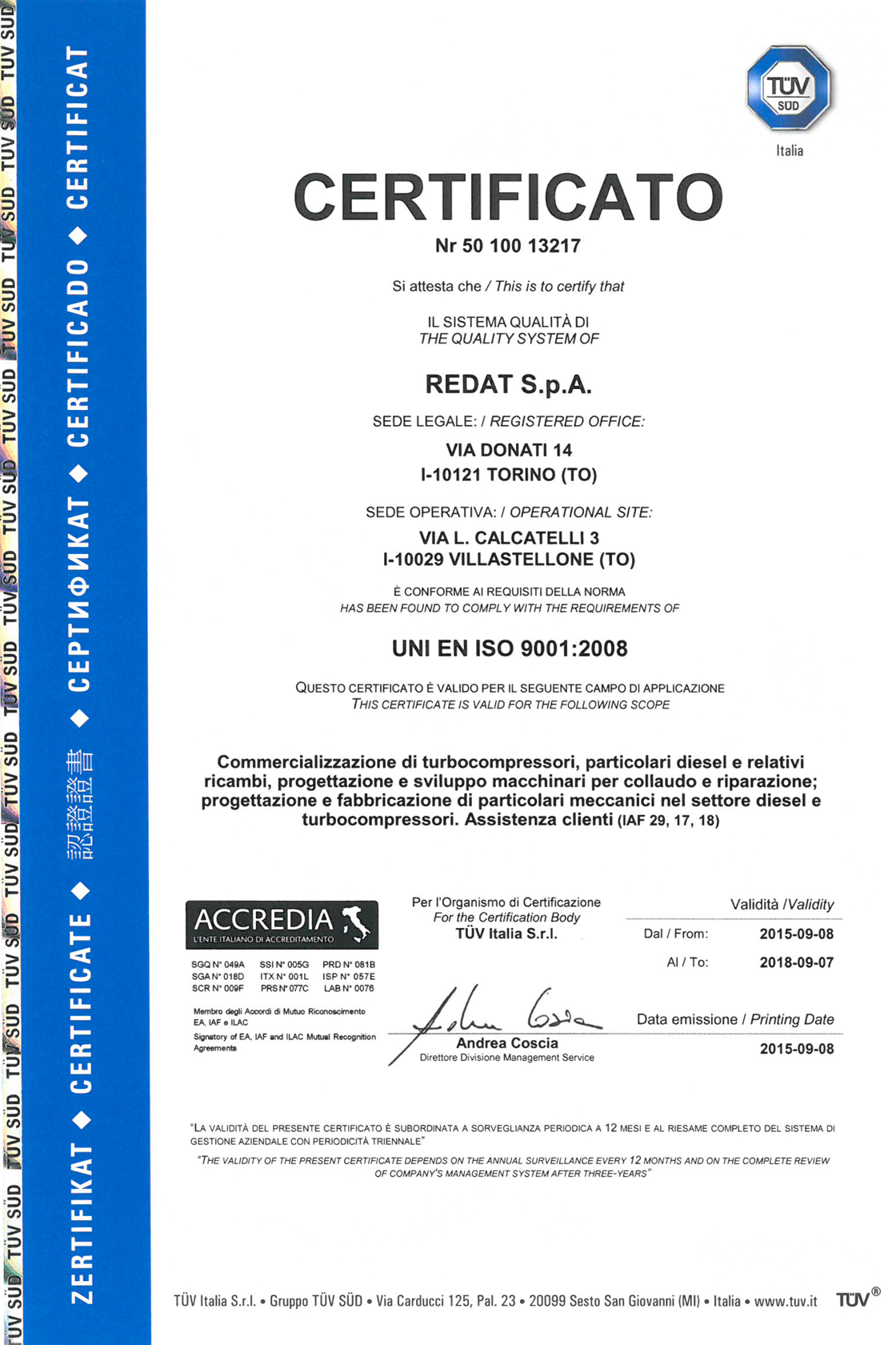 Certificato ISO 9001