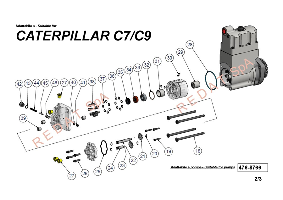 CATERPILLAR C7 / C9 PUMP SIDE 2